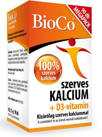 BioCo szerves KALCIUM + D3-vitamin MEGAPACK 90db