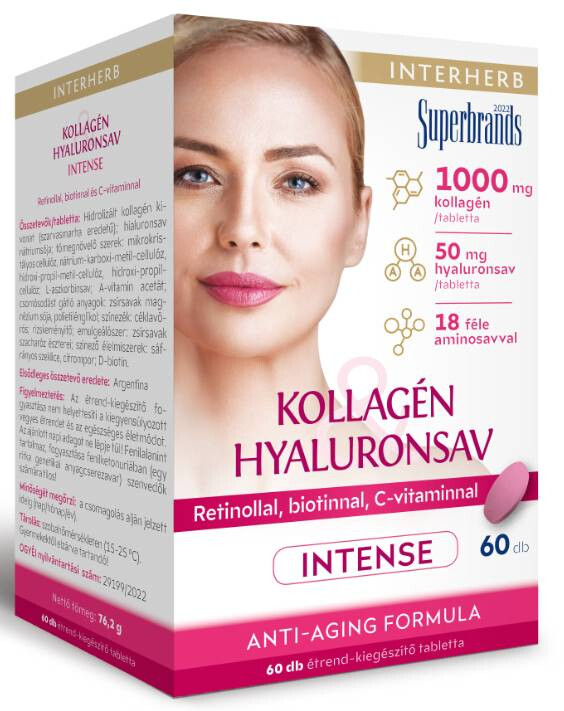 Interherb Kollagén&Hyaluronsav INTENSE tabletta 60 db