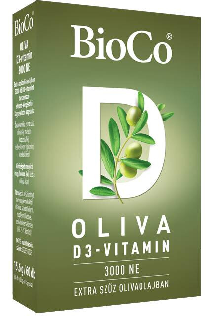 BioCo OLIVA D3-vitamin 3000 NE (lágyzselatin kapszula) 60db