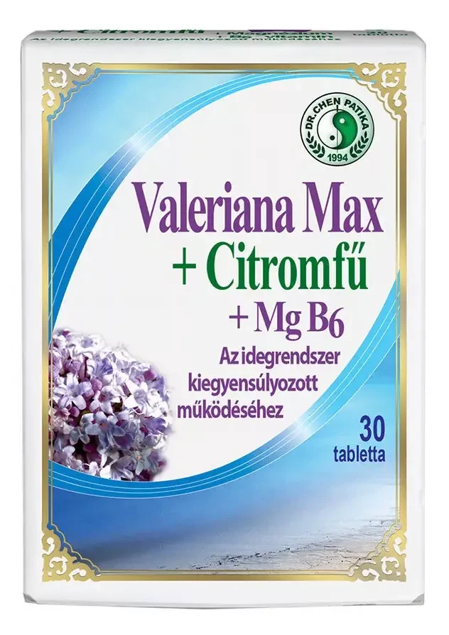 Dr.Chen Valeriana Max + Citromfű + Mg B6 Tabletta 30 db