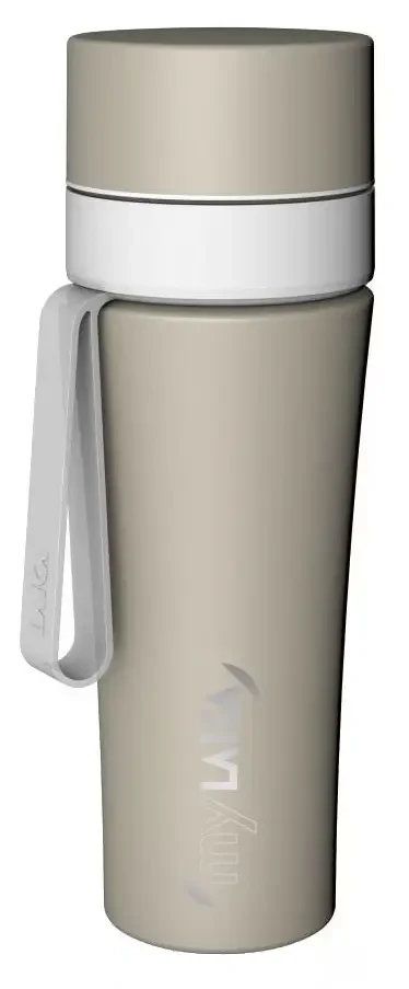 MyLaica rozsdamentes matt bézs fast disk rendszerű vízszűrő kulacs pánttal 0,55 l