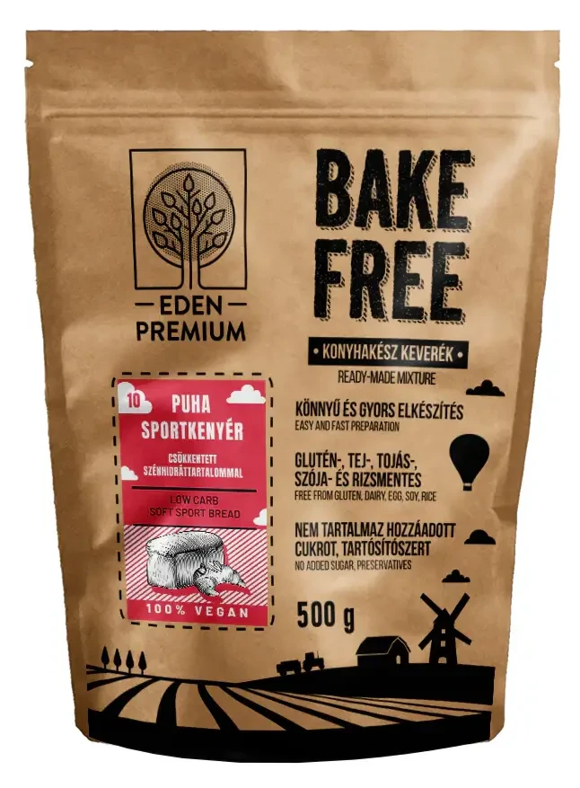 Éden Prémium Bake-Free Puha sportkenyér csökkentett szénhidráttartalommal 500 g