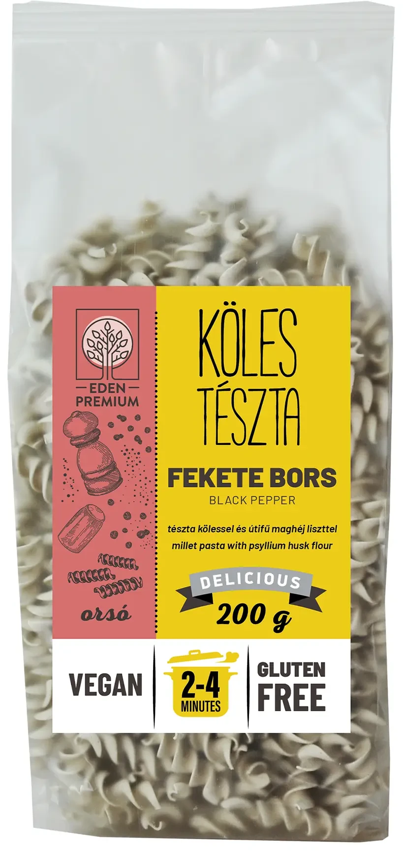 Éden Prémium Kölestészta Orsó Feketeborsos 200g