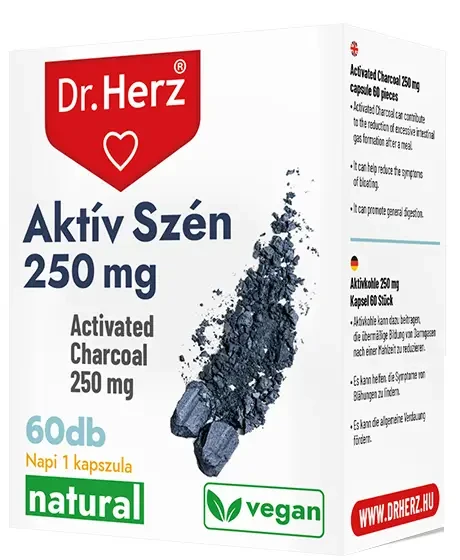 Dr.Herz Aktív Szén 250 mg 60 db kapszula