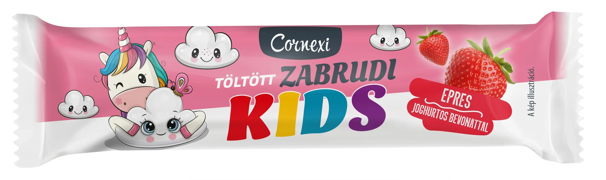 Cornexi KIDS Töltött zabrudi (Vaníliaízű, epres töltelékkel) 30g