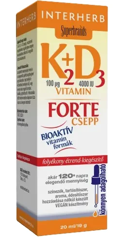 Interherb K2+D3-vitamin FORTE csepp 20 ml