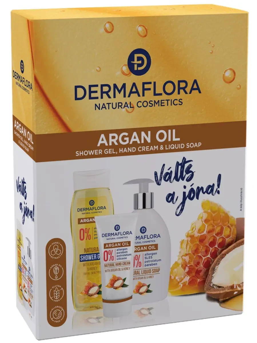 Dermaflora Ajándékcsomag (Tusfürdő, kézkrém, folyékony szappan díszdobozban)