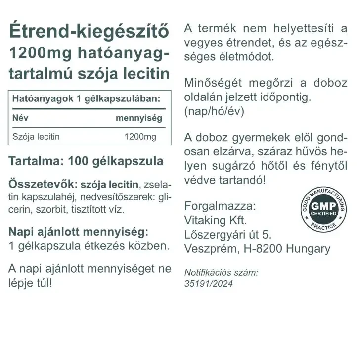 Vitaking Lecitin 1200 mg 100 db