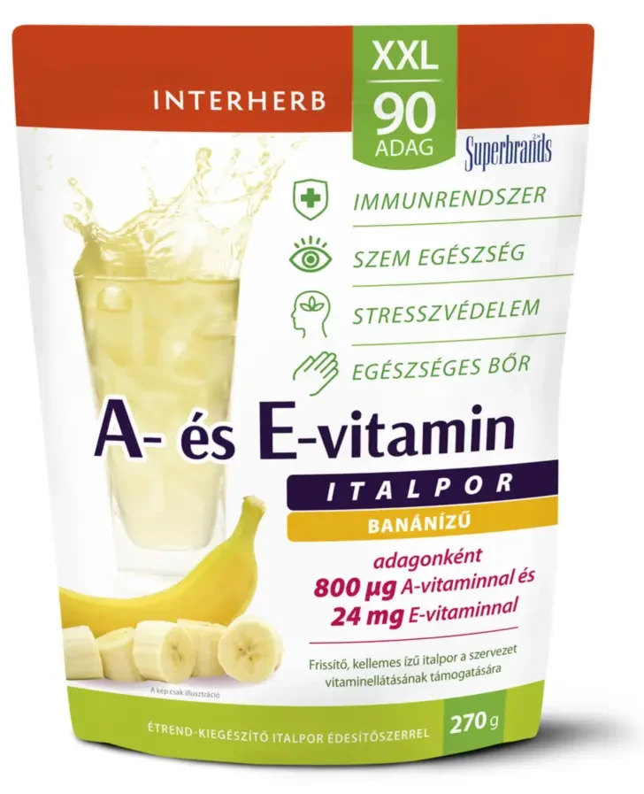 Interherb XXL 90 adag A+E vitamin Banán ízű italpor 270 g