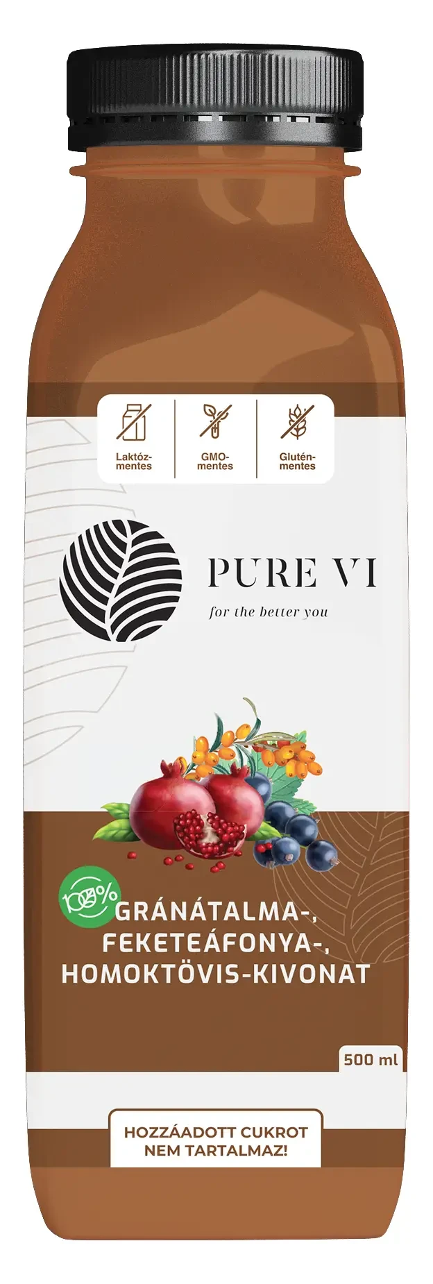Pure Vi Gránátalma-Feketeáfonya-Homoktövis-kivonat 500ml