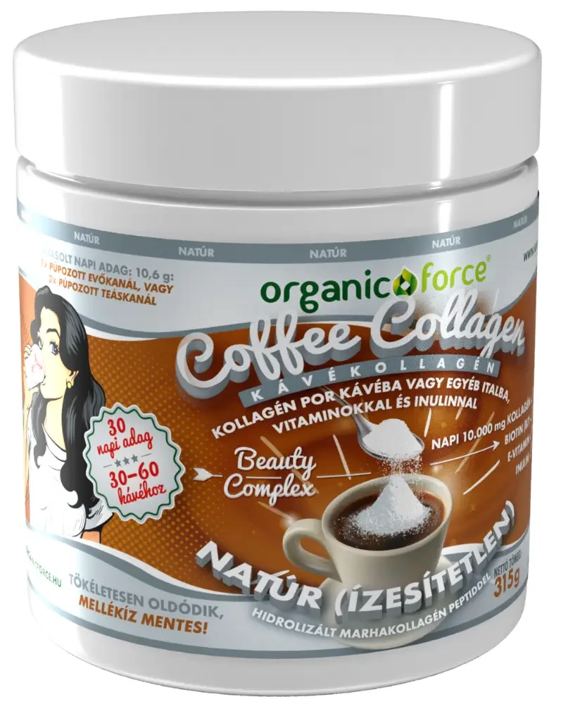 Organic Force Coffee Collagen - Kávékollagén (Natúr ízű) 318 g