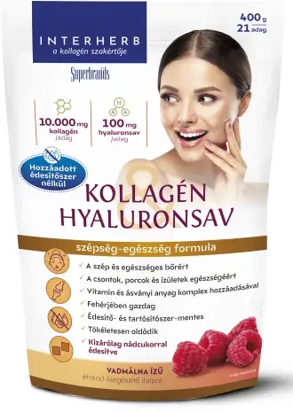 Interherb Kollagén&Hyaluronsav italpor nádcukorral Vadmálna ízű 400 g