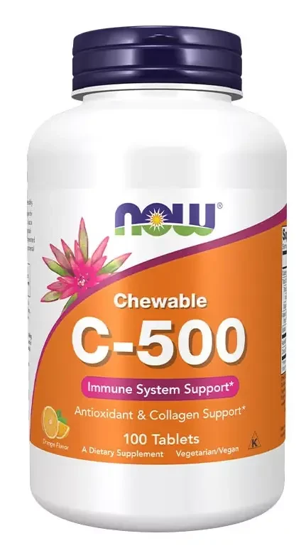 NOW C-vitamin 500mg Narancs rágótabletta 100db