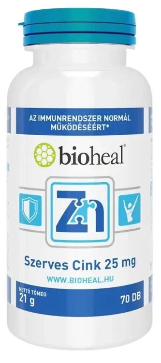 Bioheal Szerves Cink 25 mg 70 db