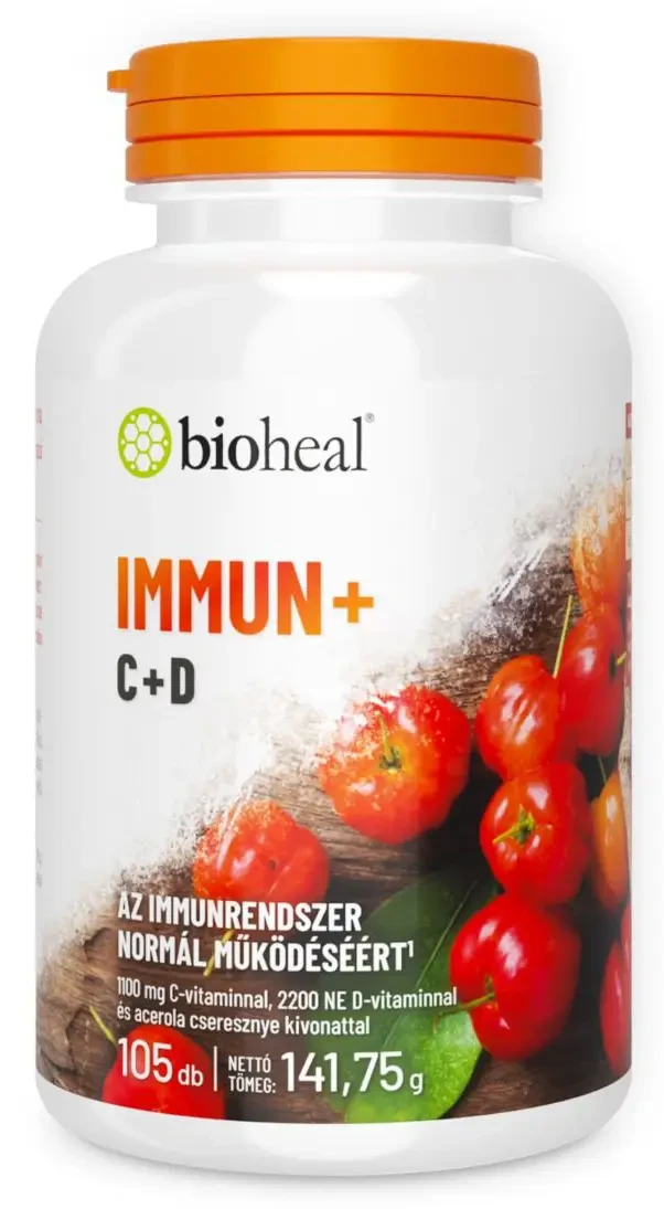 Immun+ C+D (Acerolás C-vitamin 1100mg + D3-vitamin 2200 NE) 105db
