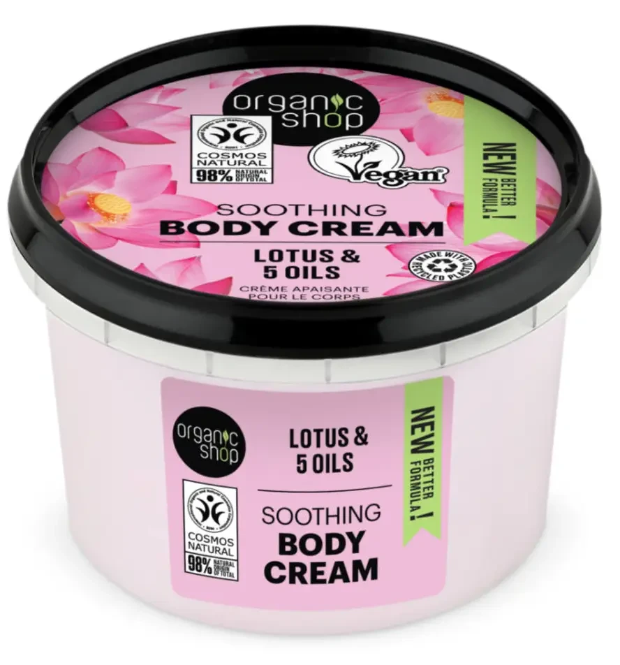 Organic Shop Nyugtató testápoló krém lótusszal és 5 olajjal 250 ml