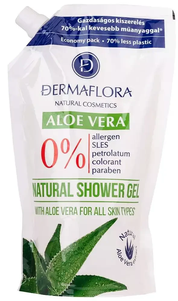 Dermaflora 0% Aloe vera tusfürdő utántöltő 500 ml