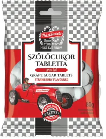 HáziSweets Szőlőcukor Eper ízű 80 g