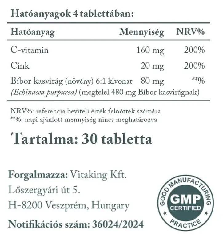 Cink Immunito szopogató tabletta 30 db