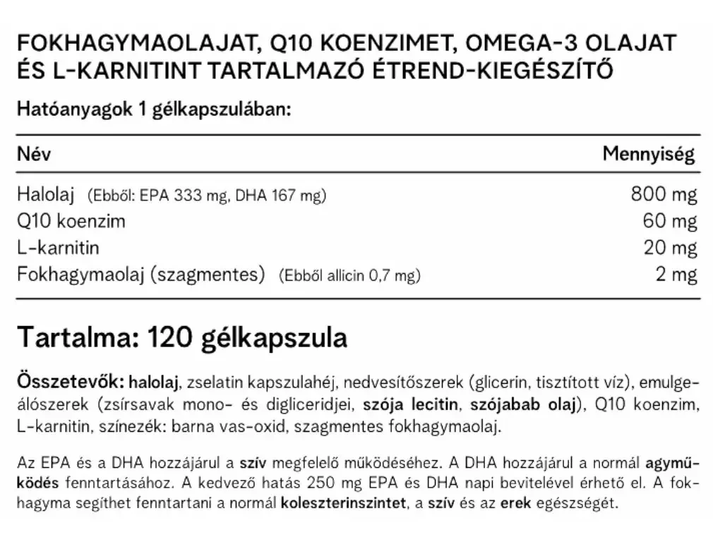 VK Cardiolic Q10+Omega+L-Carn+Garlic 120 db