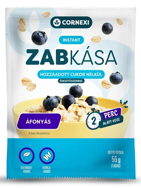 Cornexi Áfonyás Zabkása Chia Maggal HCN Édesítőszerrel 55 g