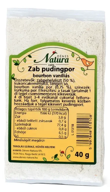 Dénes Natura Zab Pudingpor Bourbon Vaníliás 40 g