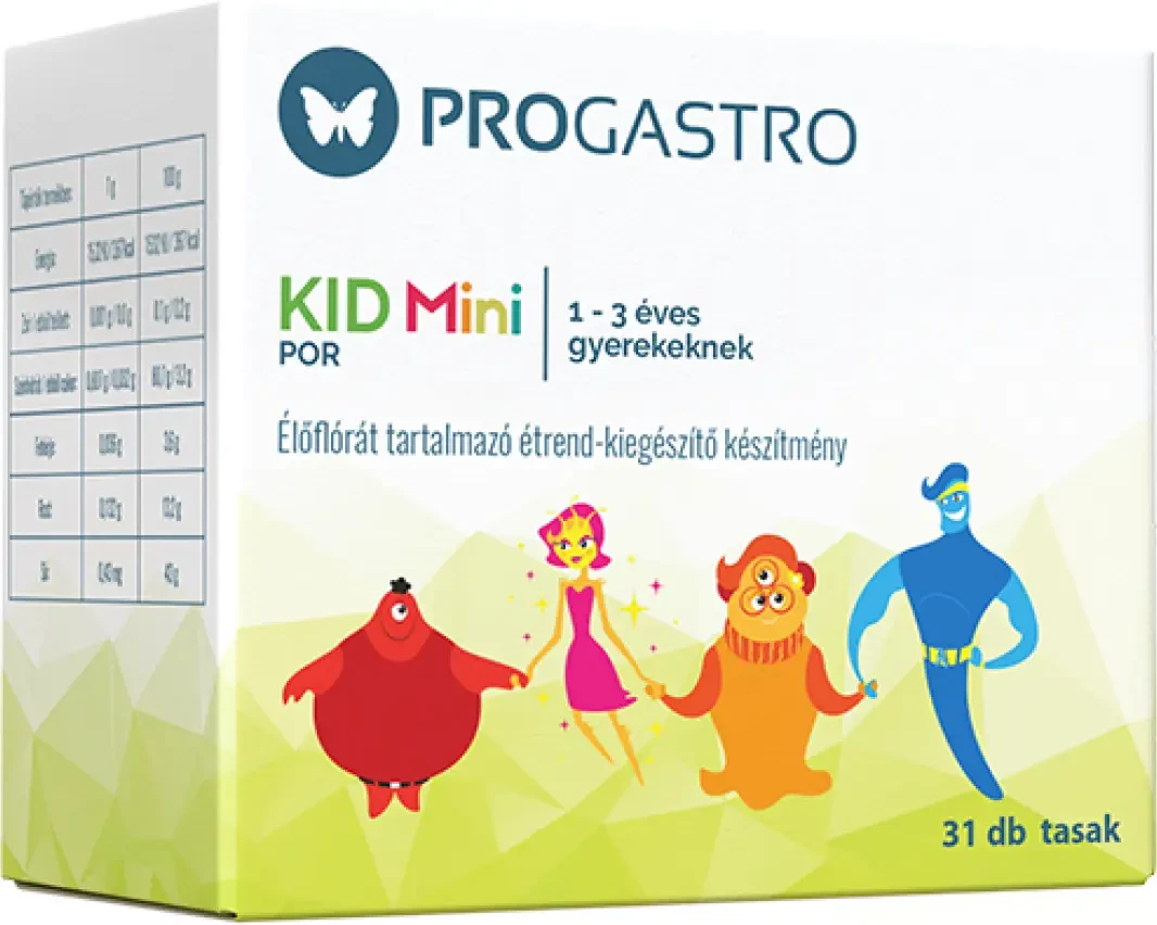 ProGastro KID Mini Élőflórát tartalmazó Étrend-kiegészítő készítmény 31 tasak