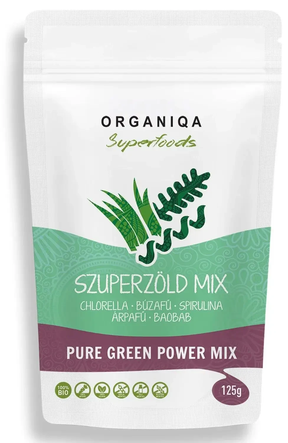 Organiqa BIO Szuperzöld mix por 125g