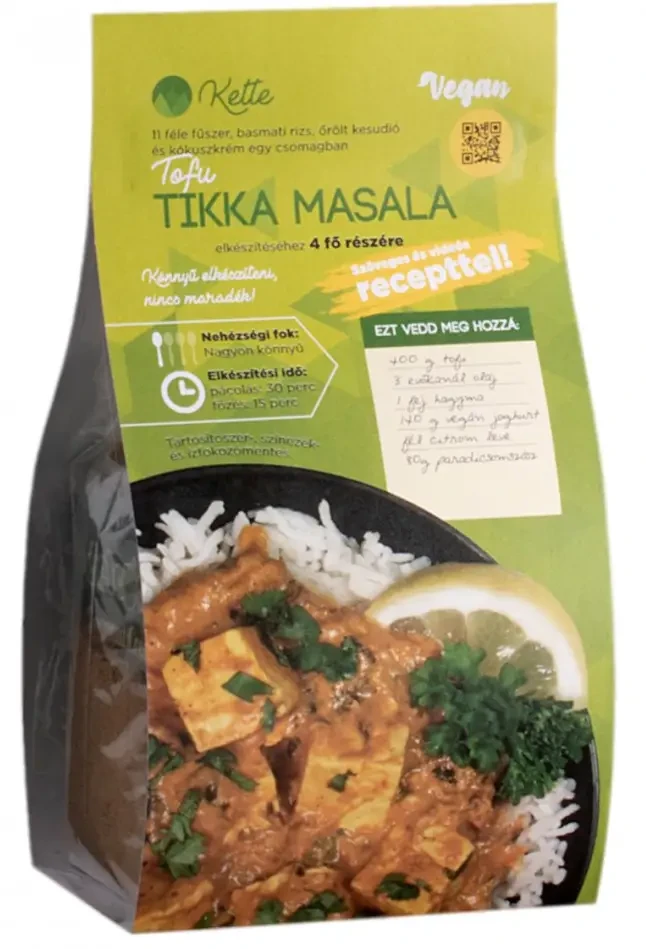 Kette Vegán Tofu Tikka masala basmati rizzsel
