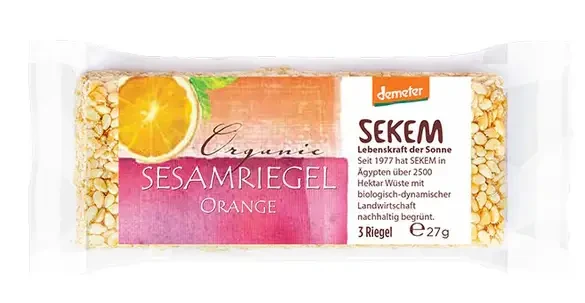 Sekem Biodinamikus Demeter Narancsos Szezám szelet 27g