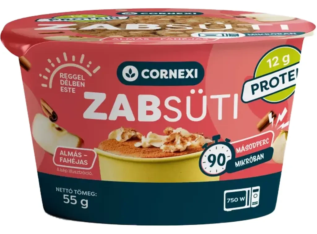 Cornexi Protein Zabsüti - almás- fahéjas alappor zabbal, poharas sütemény készítéséhez 55g