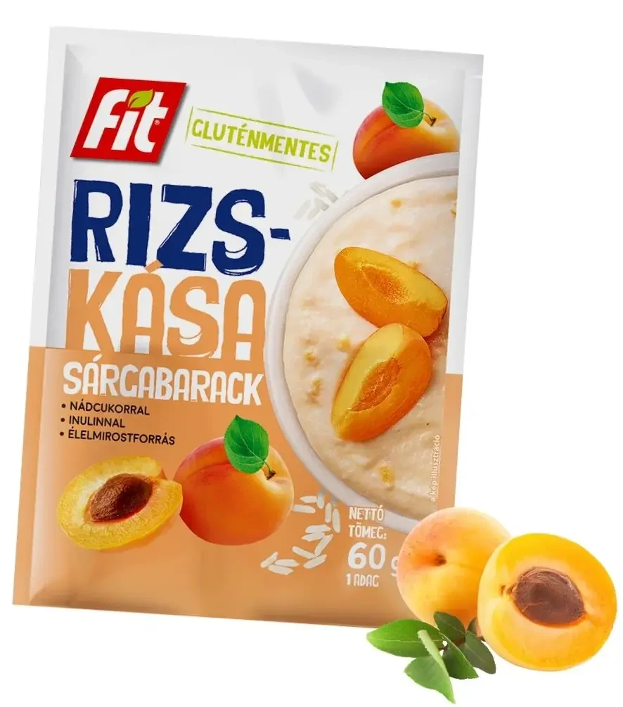 Fit Rizskása Sárgabarack nádcukorral és inulinnal GLUTÉNMENTES 60g