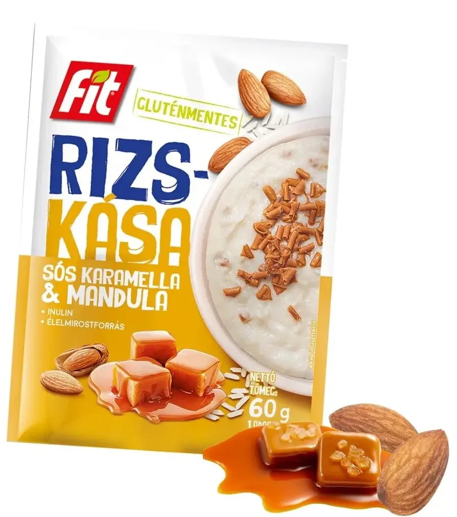 Fit Reggeli Rizskása Sós vajkaramellával és mandulával (gluténmentes) 60g