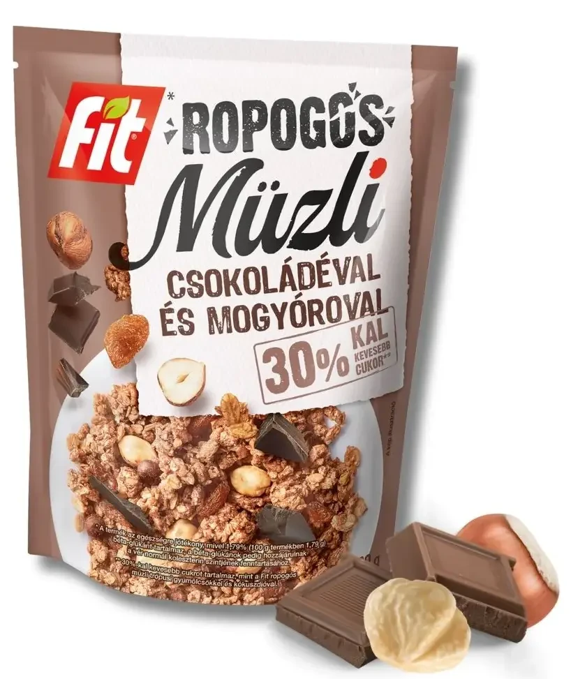 Fit Reggeli Ropogós müzli csokoládéval és mogyoróval 200g