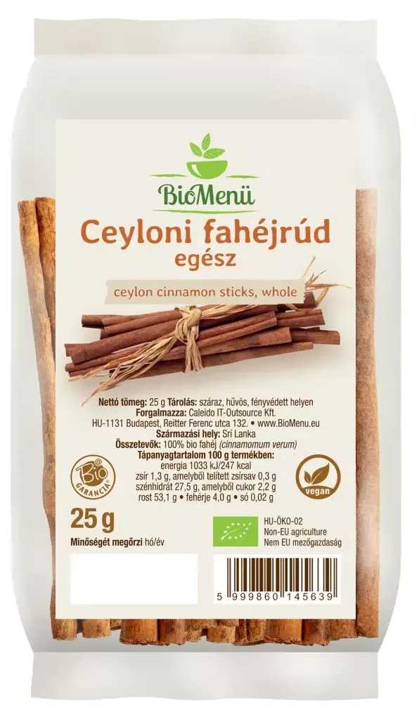BioMenü Bio Ceyloni Fahéj egész 25g