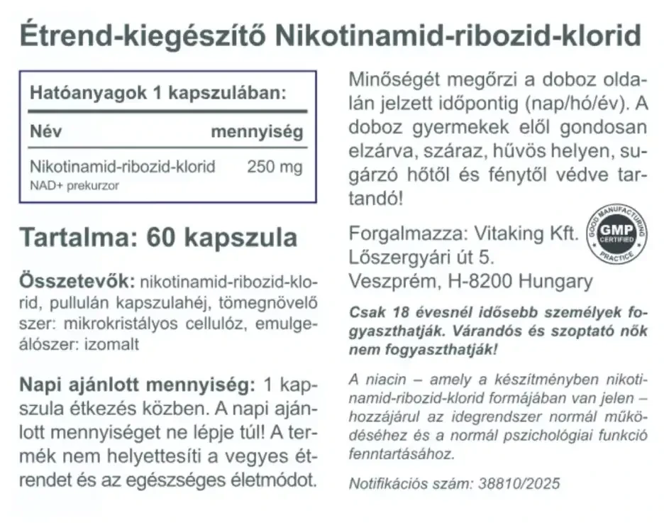 Vitaking NAD+ 250 mg kapszula 60db