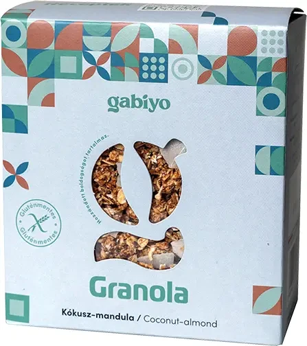 Gabiyo Gluténmentes Granola Kókusz-mandula (hozzáadott cukor nélkül) 275g