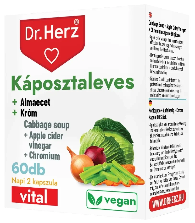 Dr. Herz Káposztaleves + Almaecet + Króm 60 db kapszula