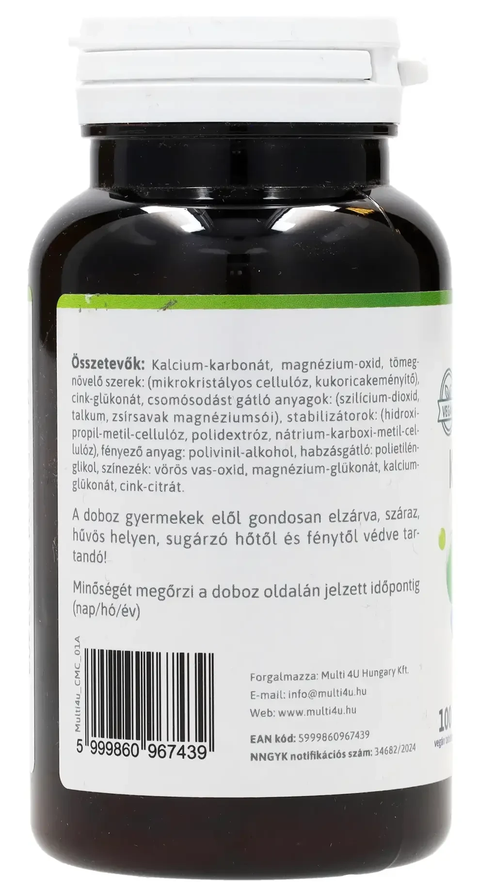 Multi 4U Kalcium Magnézium Cink 100db vegán tabletta
