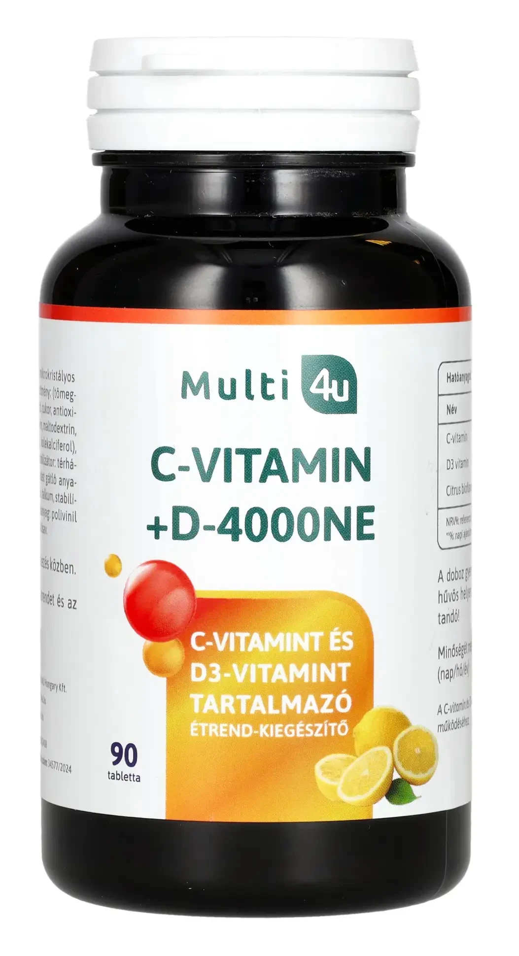 Multi 4U C 1000+D 4000 vitamin tabletta 90db