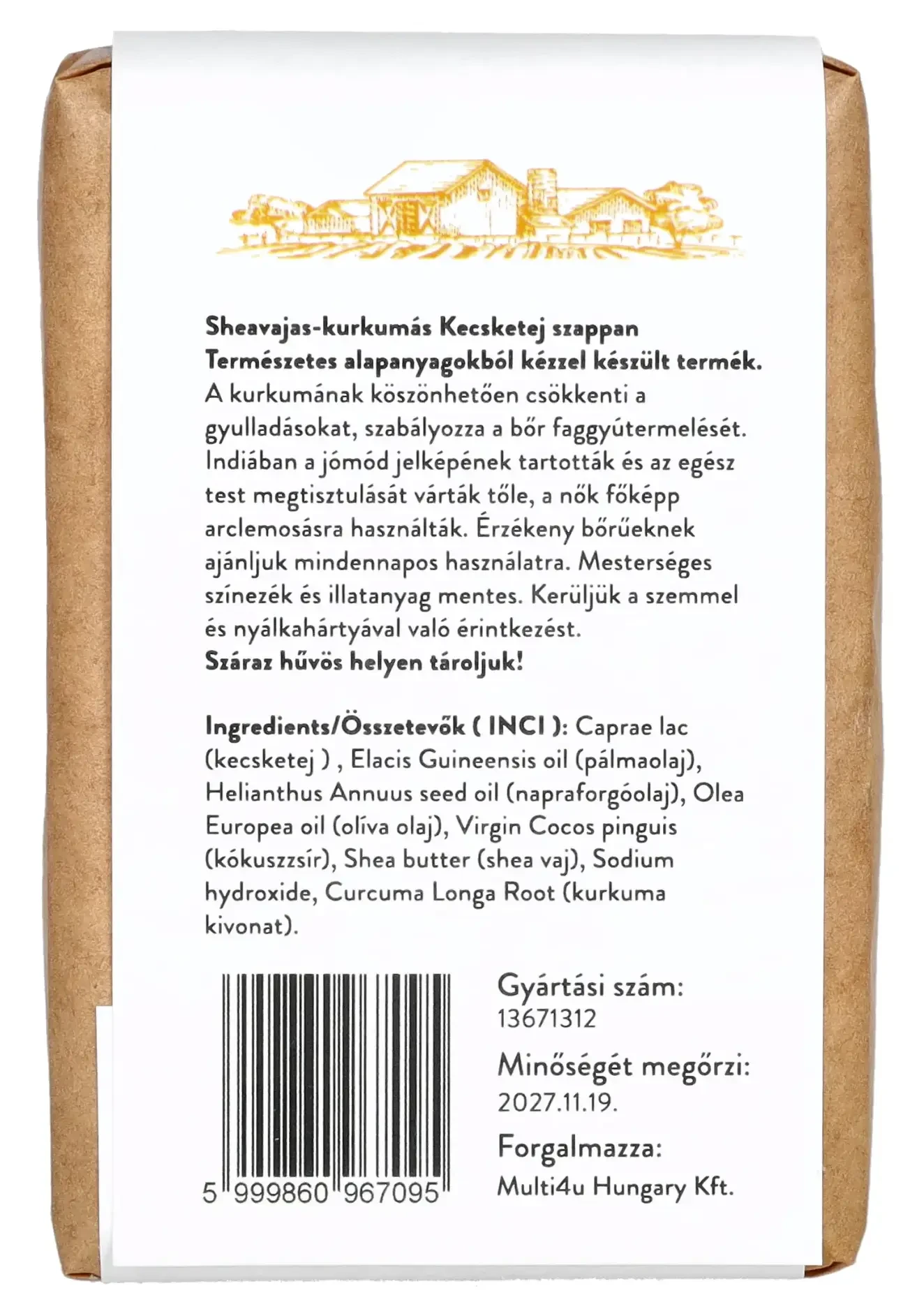 Multi 4U Countryside Sheavajas-kurkumás Kecsketej szappan 100g