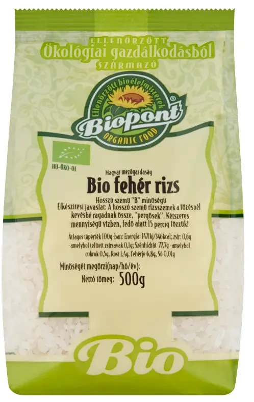 Biopont BIO Fehér rizs, hosszú szemű 500g