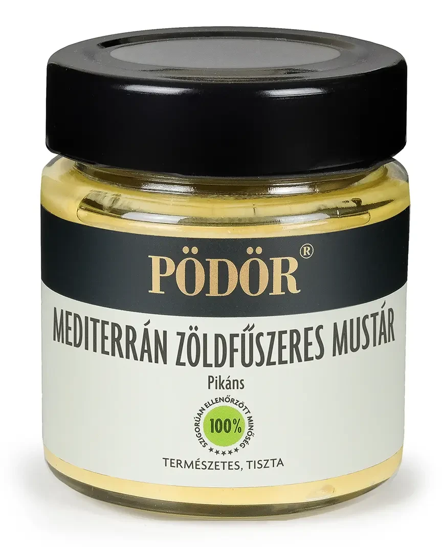 Pödör Mediterrán Zöldfűszeres Mustár 130g