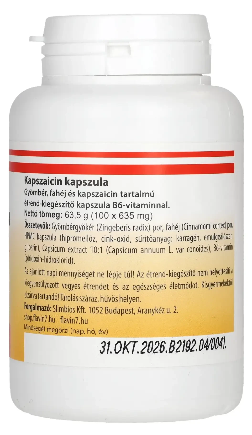 Kapszaicin 100db kapszula