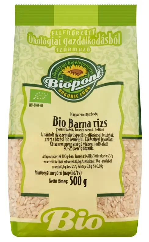 Biopont BIO Barna rizs, gyorsfőzésű, hosszú szemű 500g