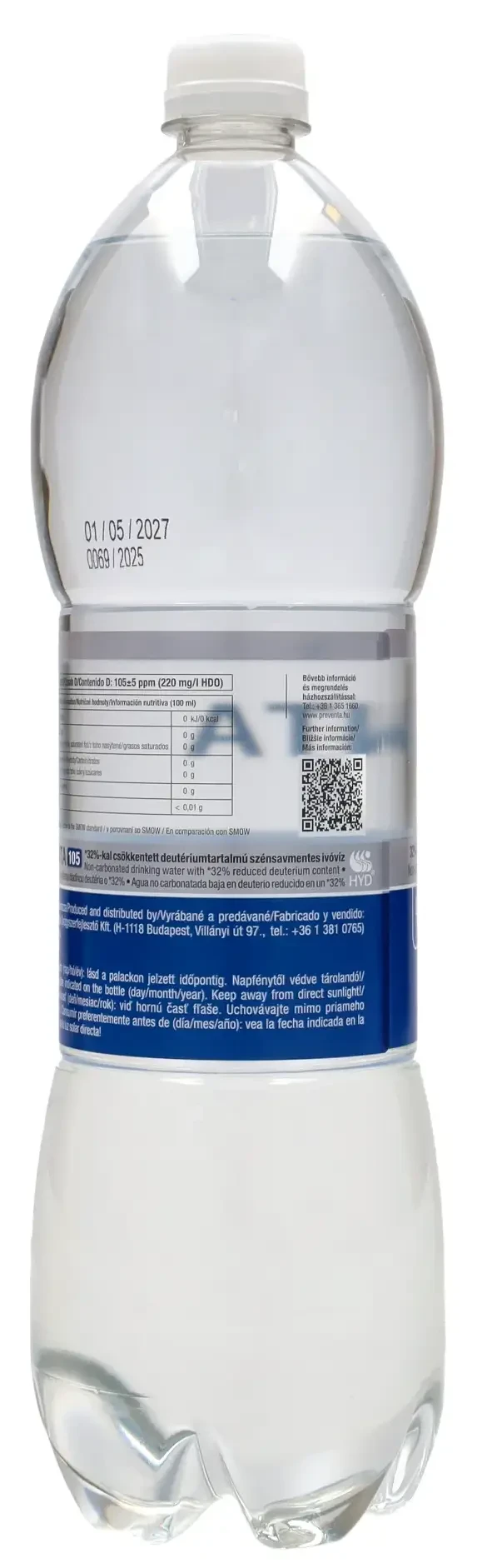 Preventa 105 csökkentett deutérium víz szénsavmentes 1,5l