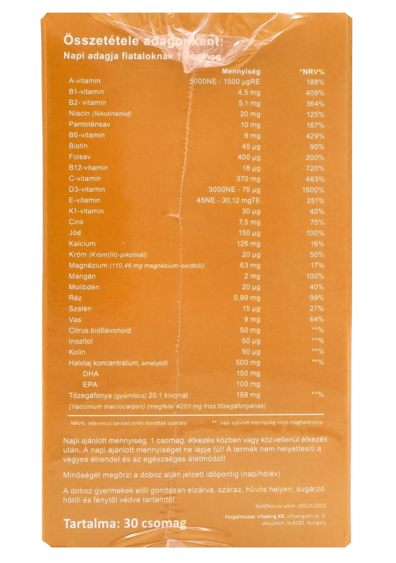 365 TINI Multivitamin csomag 30 db