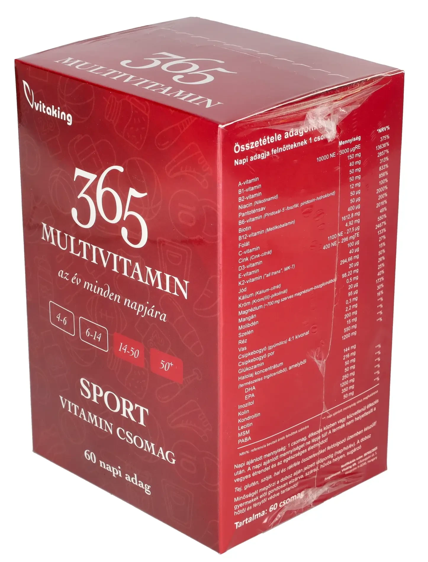 365 SPORT Multivitamin csomag 60db