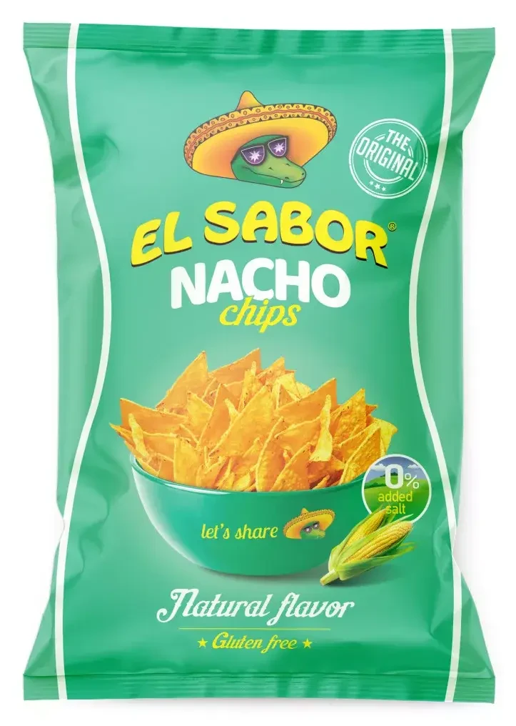 EL SABOR Nacho Chips Natúr (Gluténmentes, 0% só) 100 g