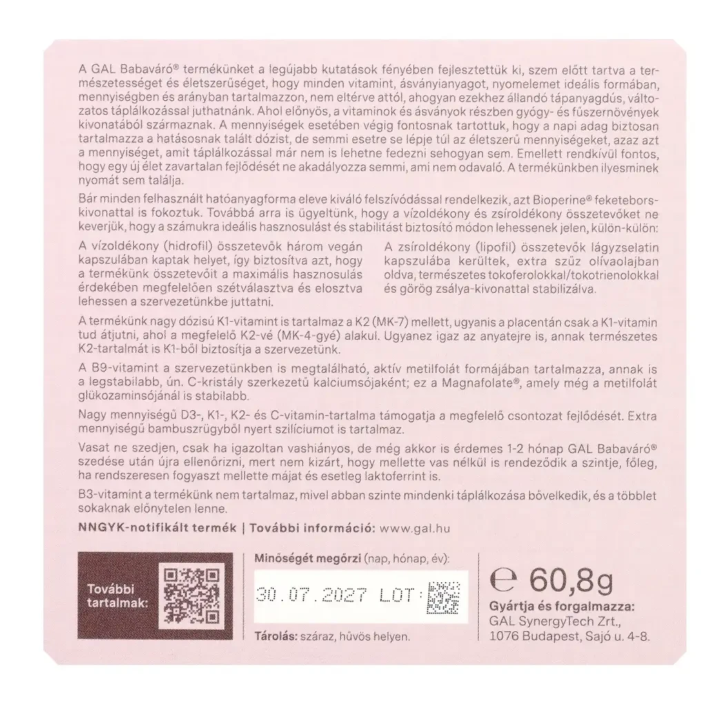GAL Babaváró vitamincsomag 30adag